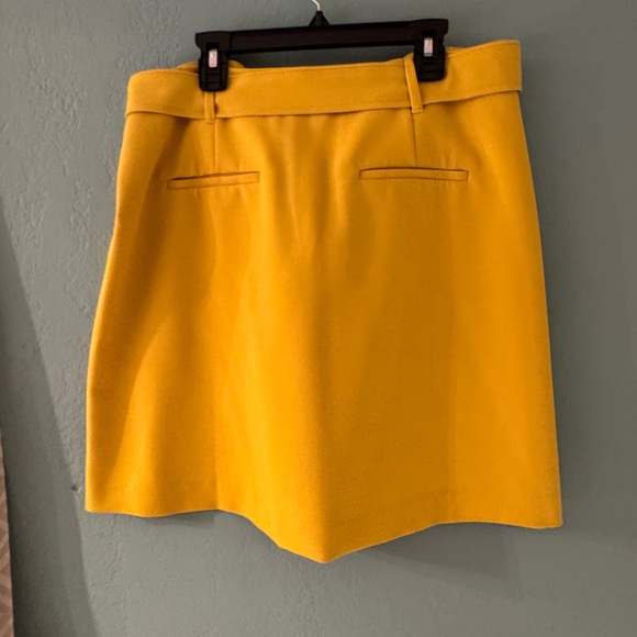 LOFT Yellow A-Line Mini Skirt with Tie Front - Picture 4 of 4